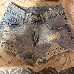 Distressed Denim Women Shorts